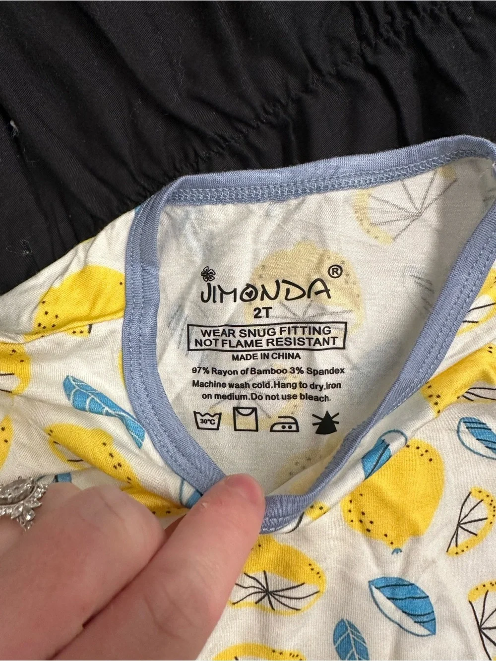 Mondi Yellow Lemon & Blue Leaf Kids Pajama Set